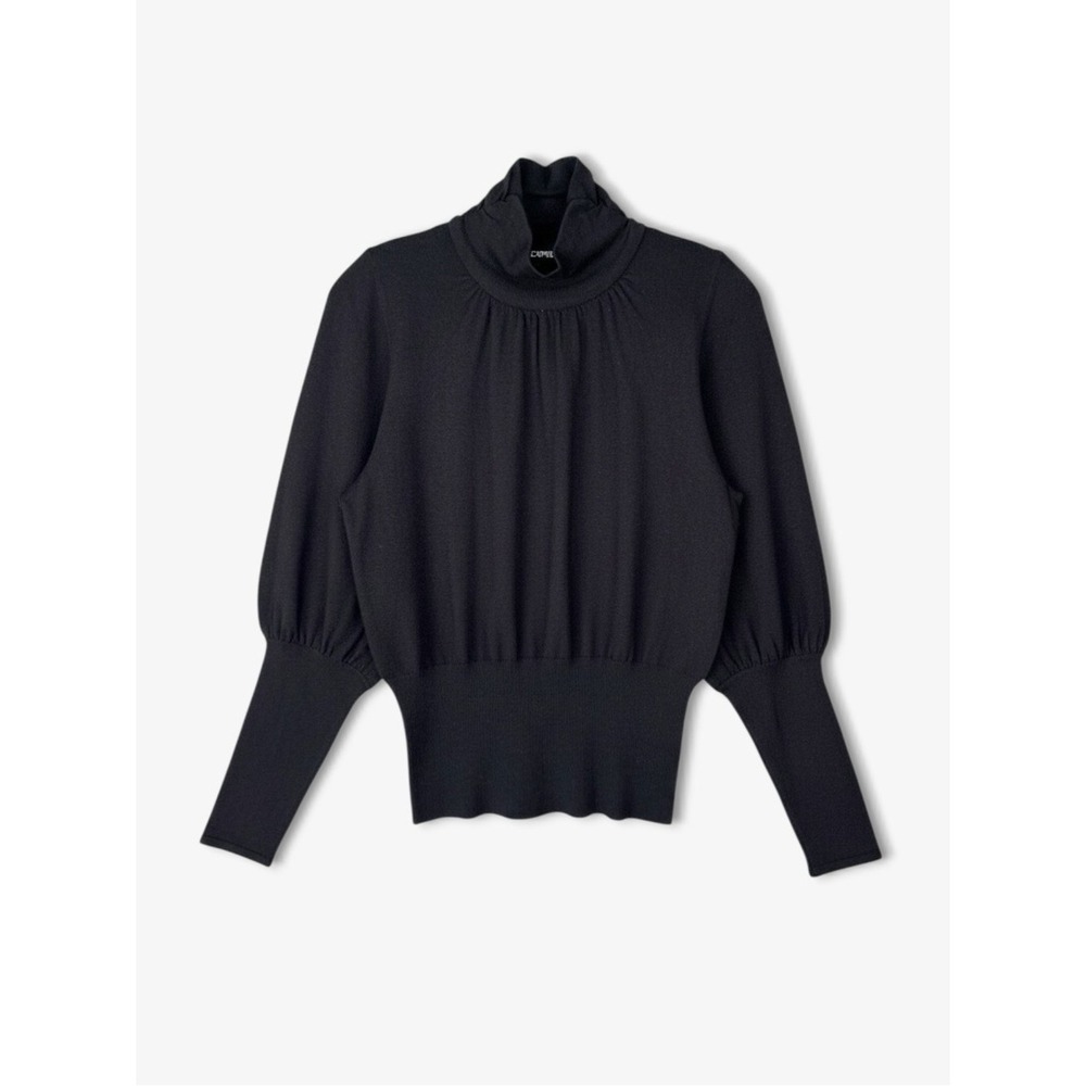 Express Womens Bishop Turtleneck Sweater Sz S Black High Ribbed Feminine Capsule